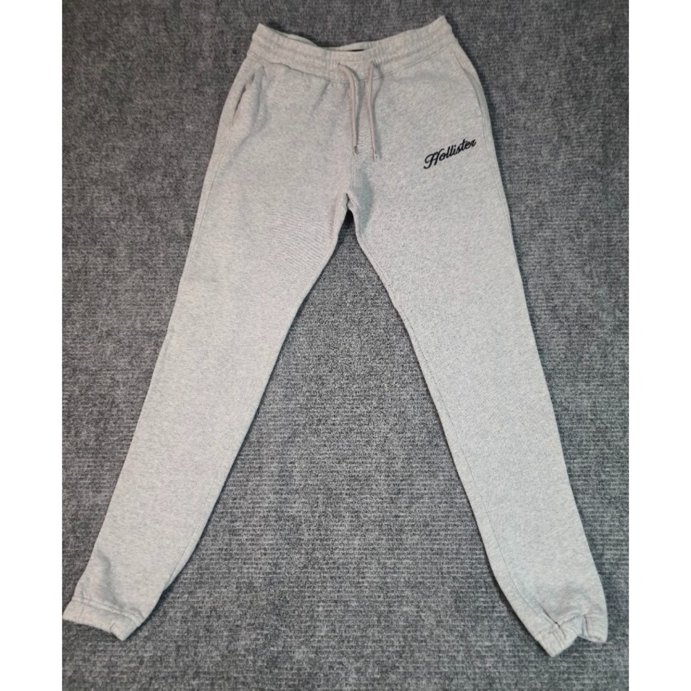 Hollister Men's Gray Jogger Sweatpants Size M Logo Sweatpants Athleisure
